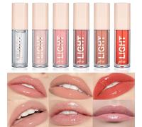 INBOLM 6 PCS Lip Gloss Set Shimmer Lip Gloss Lip Oil Light Lip Gloss Set Long Lasting Waterproof Liquid Lipstick Crystal Jelly Lip Create Enchanting Lips with Magical Shimmer