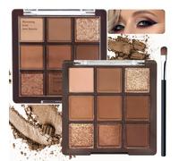 INBOLM Brown Eyeshadow Palette, 9 Colour Chocolate Eyeshadow Palettes,Waterproof Long Lasting Nude Eyeshadow Palette,With a Mixture of Browns, Multipurpose Eyeshadows for Women