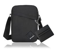 INBOLM Mens Cross Body Bag Shoulder Bags for Men Small Messenger Crossbody Man Bag Men's Sling Bags with Zipper Boys Satchel Money Bag A4 Size Concerts Handbags Shoulder Bags with Adjustable Straps
