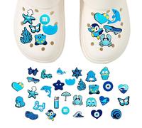 INBOLM Shoe Charms,30 PCS Blue Charms for Girls Women Accessories PVC Shoe Charms Fun Unique Decoration Bracelet Wristband Accessories for Adults Kids Birthday Party Gifts