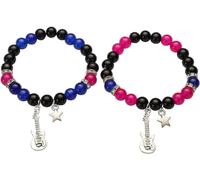 INBOLM TV Girl Friendship Album BraceletsFriendship Matching Magnetic Couple Bracelet Love Guitar Heart Beads Bracelets for Best Friends Cosplay Costume Accessories