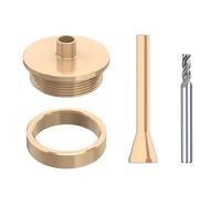 inBovoga 1/4"(6.35mm) Solid Brass Routing Guide Bushing for Router Templates, Alignment Pin, HSS End Mill Bit 15/64"(6mm) Shank, Perfect for 1/4" Mill Routing Bushing Template Use