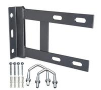 INBRACKETS 6" x 9" Inch Stand Off Wall Mast Pole Mounting Bracket Mount for Starlink, Satellite, TV Aerial, Steel Anthracite Grey Hot Dip Galvanised Powder Coated with V Bolts and Wall Fixings