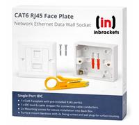 Inbrackets Cat6 Rj45 Faceplate Network Data Socket With Surface Mount Back Box And Punchdown Tool