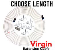 Inbrackets Coax Cable Lead Extension Kit For Virgin Media Tv Broadband Tivo And Superhub - 2 Metres