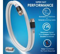 Inbrackets Coax Cable Lead Extension Kit For Virgin Media Tv Broadband Tivo And Superhub - 4 Metres