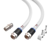 Inbrackets Coax Cable Lead Extension kit for Virgin Media TV Broadband TiVo and Superhub - Ultimate Extension Enhanced Connectivity with Clips White (5 Metres)
