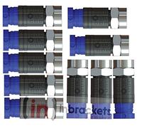 Inbrackets Compression F Connector Professional CMX100 for CT100 WF100 coaxial COAX Satellite Aerial Cable (10 Pack)