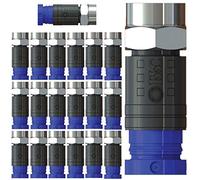 Inbrackets Compression F Connector Professional CMX100 for CT100 WF100 coaxial COAX Satellite Aerial Cable (20 Pack)