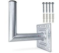 Inbrackets Heavy Duty Satellite L Bracket Mount for Starlink, TV Aerial and Satellite Dish, Steel with Hot Dip Galvanised Finish, Wall Mounting, 2 Inch Mast Diameter, 33 cm Stand Off