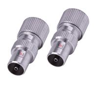 Inbrackets Male Coaxial Tv Aerial Connector Plugs For Rf Cable/freeview - Durable Metal Construction - Pack Of 2