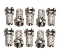 Inbrackets Premium F-Type Connector Pack: Easy Twist-On Screw Connectors For Rg6, Wf100, Ct100 Single Coaxial Cable - Set Of 10