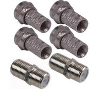 Inbrackets Repair Kit For Sky Cable Q +Hd Twin Coax - 4 F Connector & 2 Joining Barrels For Wf65 Ct63 Ht63
