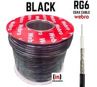 Inbrackets Rg6 Satellite Digital Tv Aerial Coax Cable Coaxial Webro Rg6 Black 25 Metres