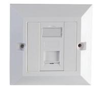 Inbrackets Rj45 Cat5E Faceplate With Single Socket And Idc Keystone Jack Punchdown White - Durable Single Gang Module For Easy Home Or Office