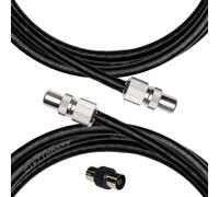 Inbrackets Tv Aerial Coax Cable RF Lead Male Plug to Plug with Coupler (Black, 14 Metres)