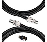 Inbrackets Tv Aerial Coax Cable RF Lead Male Plug to Plug with Coupler (Black, 3 metres)