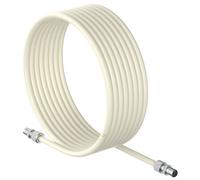 Inbrackets Tv Aerial Coax Cable Rf Lead Male Plug To Plug With Coupler Rg6 White 11 Metres