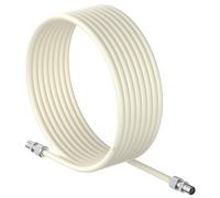Inbrackets Tv Aerial Coax Cable RF Lead Male Plug to Plug with Coupler (White, Half Metre)