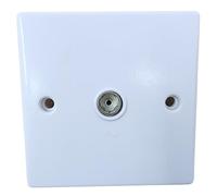 Inbrackets Tv Aerial Socket Faceplate Female Coxial Socket for TV Aerial Single Gang