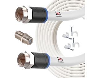 Inbrackets Ultimate Extension Cable Lead Kit for Virgin Media TV, Broadband, TiVo, and Superhub - Enhanced Connectivity with Clips White (1 Metre)