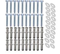 Inbrackets Value 20 Pack of M8 x 50mm Masonry Brick Wall Fixing Screw Bolts with Plugs & Washers for Aerial Satellite Sky Dish Tv Bracket Fence Shelves Mounting