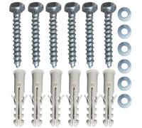Inbrackets Value M8 x 50mm Masonry Brick Wall Fixing Screw Bolts with Plugs & Washers for Aerial Satellite Sky Dish Tv Bracket Fence Shelves Mounting (Pack of 6)