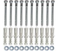 Inbrackets Value M8 X 60mm Masonry Brick Wall Fixing Screw Bolts With Plugs & Washers For Aerial Satellite Sky Dish Tv Pack Of Ten