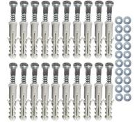 Inbrackets Value M8 X 60mm Masonry Brick Wall Fixing Screw Bolts With Plugs & Washers For Aerial Satellite Sky Dish Tv Pack Of Twenty
