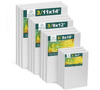 Inburit Canvas for Painting, 12 Pack Art Canvases, Pre-Stretched Canvases 100% Cotton, Blank Canvas Board for Acrylic Paints & Oil Paint