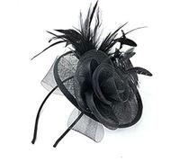 Inca 4602 Large Black net & Hessian Fascinator hatinator on aliceband Wedding Party Prom