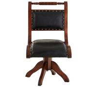 Inca Black Leather Swivel Chair