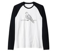 Inca Dove Line Art Birdwatcher Raglan Baseball Tee