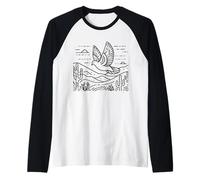 Inca Dove Line Art Birdwatcher Raglan Baseball Tee