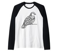 Inca Dove Line Art Birdwatcher Raglan Baseball Tee
