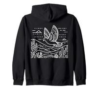 Inca Dove Line Art Birdwatcher Zip Hoodie
