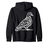 Inca Dove Line Art Birdwatcher Zip Hoodie