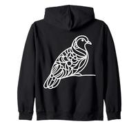 Inca Dove Line Art Birdwatcher Zip Hoodie