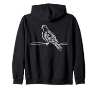 Inca Dove Line Art Birdwatcher Zip Hoodie