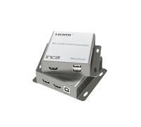 İnca HDMI KVM Extender IEX-120, 120m 4K @30Hz over Cat5e/Cat6/Cat6e/Cat7, IR Return Channel, USB Keyboard & Mouse, Loop Out, Plug & Play, RJ45 Ethernet, Local HDMI Out, 1080p - Transmitter + Receiver
