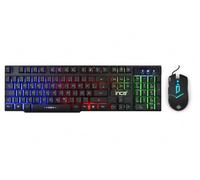 inca IKG-448 Gaming Keyboard and Mouse Set - Wired Mechanical Typing Feeling, 105 Keys, RGB Backlight, 3200 DPI Mouse, German Layout, Black