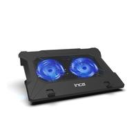 inca INC-321RX Laptop Cooler, Notebook Cooler for 7-17 Inches, 2 Quiet Fans with Blue LEDs, Cooling Pad, Cooling Pad Stand, Non-Slip Notebook Cooler, 2 USB Ports, Black