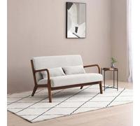 Inca Leto Natural Woven Chenille Fabric 2 Seater Sofa