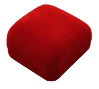 Inca Red Velvet Flock Jewellery Gift Box - Earring Ring Box 5cm x 5cm
