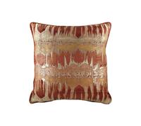 Inca Small Metallic Jacquard Piped Trimmed Cushion Evans Lichfield Terracotta 43cm x 43cm