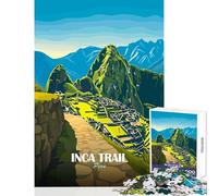 Inca Trail Peru Travel Poster for Adults 1000 Piece Puzzle Train Logical Thinking And Problem-solving Relaxing Stress Free Enjoyment (50x75cm)