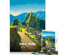 Inca Trail Peru Travel Poster Jigsaw Puzzles for Adults1000 Pieces Reasoning Practice Peaceful Hobby Premium Edges Unique Xmas Gift size 38x26cm