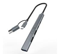 inca USB hub IUTP-06TX, USB 3.0 with 5 Gbps + 2 x USB 2.0 + Type-C + PD 100 W USB splitter for MacBook, PC, laptop, Dell, Thinkpad, Chromebook, aluminium housing