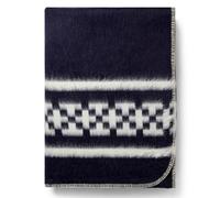 Inca Wall - Thick Alpaca Wool Blanket Heavyweight Camping Outdoors Indoors Soft Peru Queen Size New Ethnic Design (Navy Blue/Ivory, Queen Size)