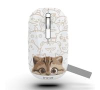 İnca Wireless Mouse, Bluetooth Wireless Mouse IWM-242K, Three Mode 1. Bluetooth 5.4 + 2. Bluetooth 5.4 + 2.4G Wireless Optical Mouse, 800/1200/1600 DPI Ergonomic Quiet Mouse for Laptop, Mac, PC (White